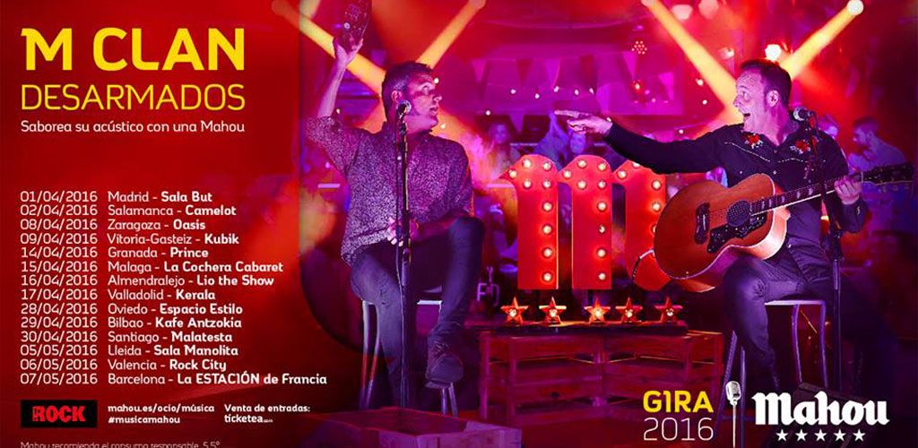 La gira acústica “Desarmados” de M-Clan pasará por Bilbao