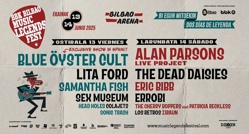 El BBK Bilbao Music Legends Fest 2025 muestra los horarios de sus catorce conciertos